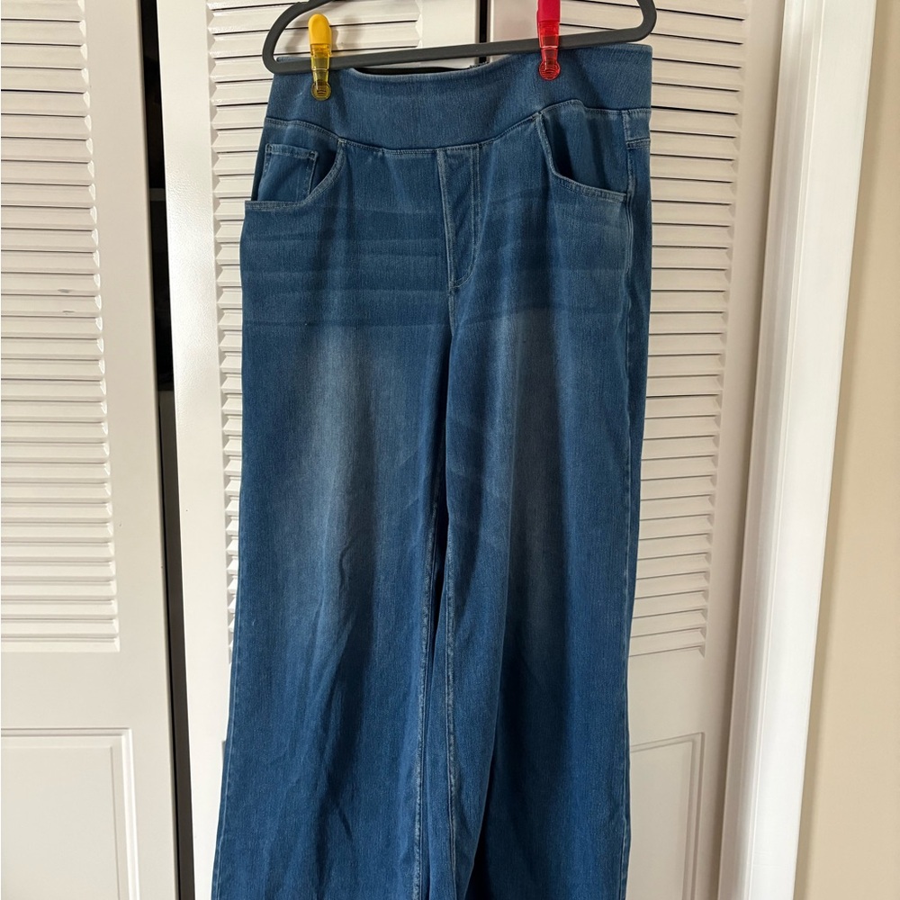 HALARA Women's Flare Wide Leg Jeans - Deep Blue